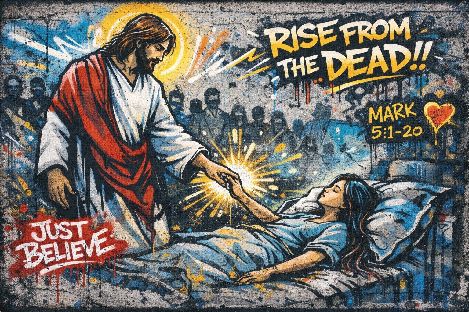 Jesus uppväcker död flicka